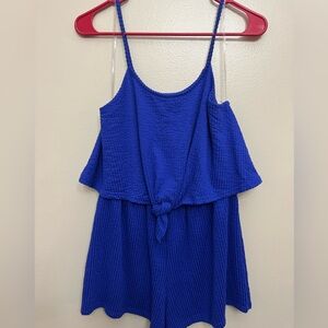 Pre-owned Medium Romper Blue with Knot Front, Great Condition, Adorable